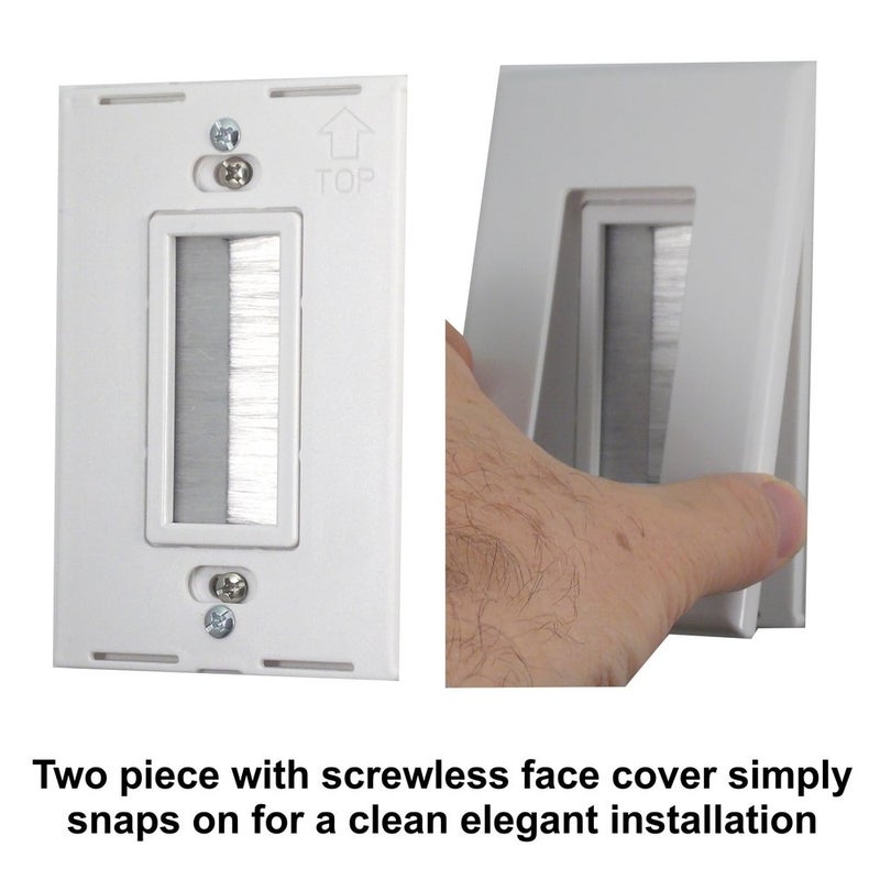 PowerBridge Solutions PB-WPB-2 Cable Management Brush Wall Plate, Decora Style, Cable Pass Through, 2-Pack - Image 5